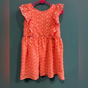 Easter The Children's Place Peach Floral Dress Embroidered Cottagecore Spring